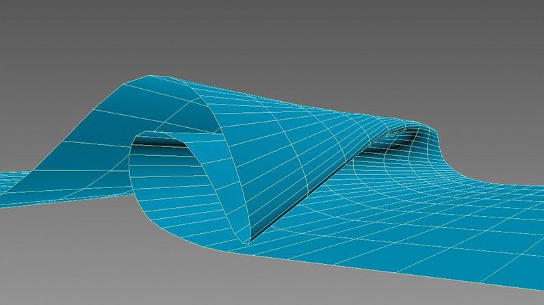 Три поверхность. Wave 3ds Max. 3ds Max Кривой самолет. Термоусадка 3ds Max. Моделирование кривых.